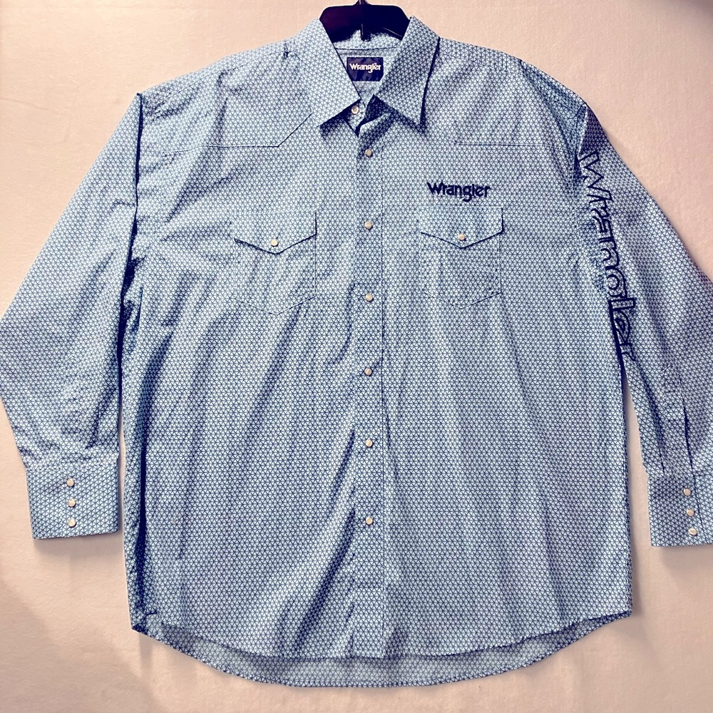 Mens Wrangler Embroidered Rodeo Cowboy Western Dress Shirt Size XXL